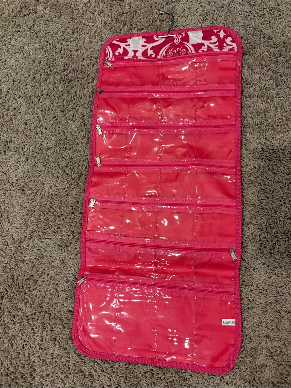 Pink Hanging Jewelry and Accessory Organizer